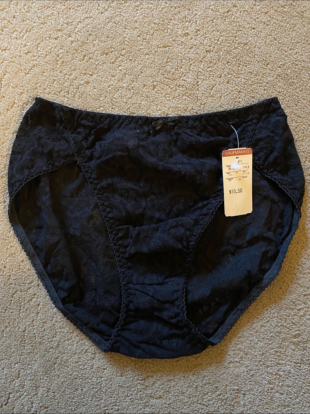 Maidenform Private Affair Black Lace Stretch Hi-Leg Full Coverage Briefs Size L
